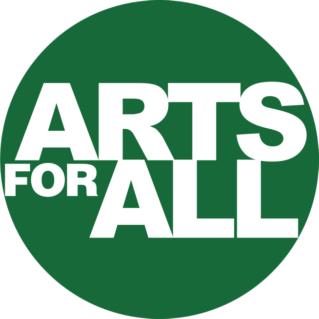 Green circle with the words 'Arts for All'